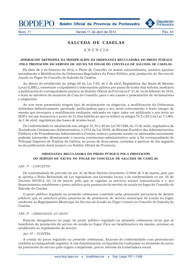 thumbnail of 2014.04.11 ORDENANZA REGULADORA DO PREZO PÚBLICO POLA PRESTACIÓN DO SERVIZO DE AXUDA NO FOGAR